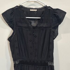 Ulla Johnson Black Eyelet Dress